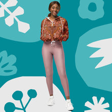 Load image into Gallery viewer, Indigenous designed women’s cropped windbreaker