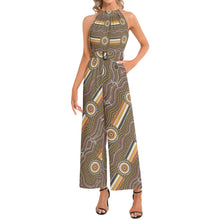 Load image into Gallery viewer, Halter Neck Buckle Belted Jumpsuit