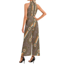 Load image into Gallery viewer, Halter Neck Buckle Belted Jumpsuit