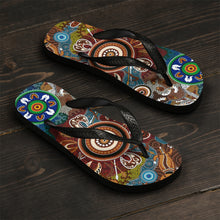 Load image into Gallery viewer, Aboriginal Art Design Print Unisex Flip-Flops