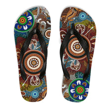 Load image into Gallery viewer, Aboriginal Art Design Print Unisex Flip-Flops