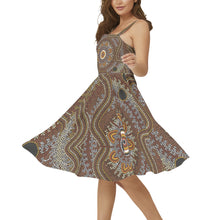 Load image into Gallery viewer, Sleeveless Square Neck Flare Hem Midi Dress