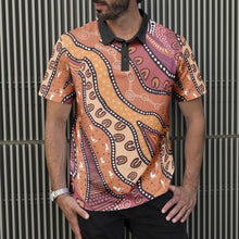 Load image into Gallery viewer, Indigenous design Men's All-Over Print Polo Shirts