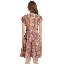 Load image into Gallery viewer, Indigenous design Short Sleeve Casual A-Line Midi Dress