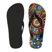 Load image into Gallery viewer, Aboriginal Art Design Print Unisex Flip-Flops