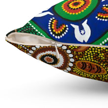 Load image into Gallery viewer, Aboriginal Art Design Print Spun Polyester Square Pillow
