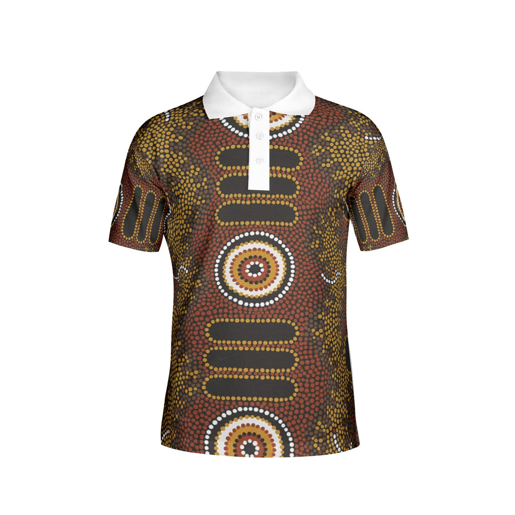 Indigenous design All-Over Print Polo Shirts