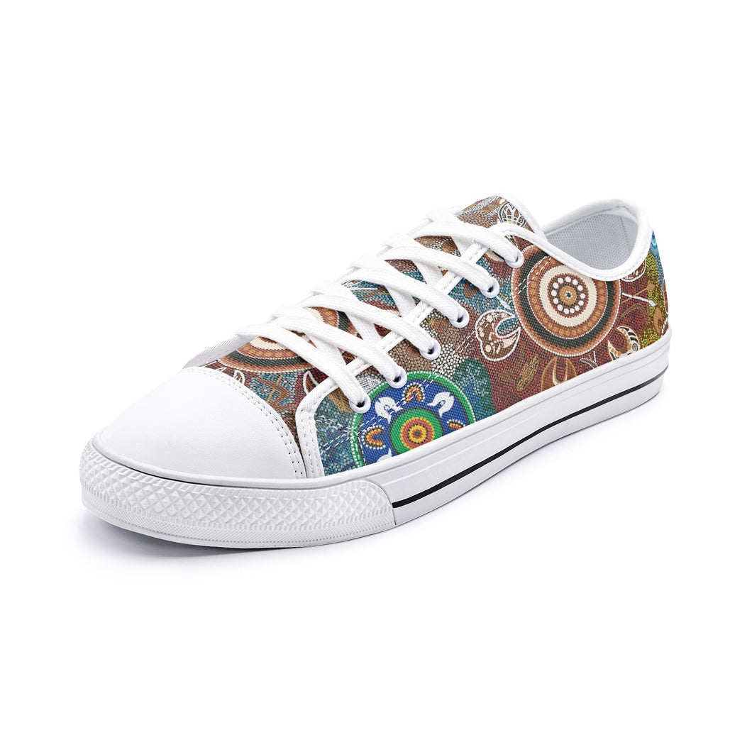 Contemporary Aboriginal Art Designed print Low- top fashion canvas shoes