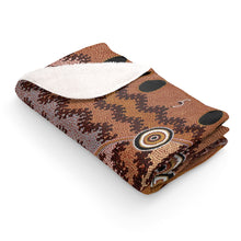 Load image into Gallery viewer, Traditional Aboriginal Art Designed Sherpa Fleece Blanket
