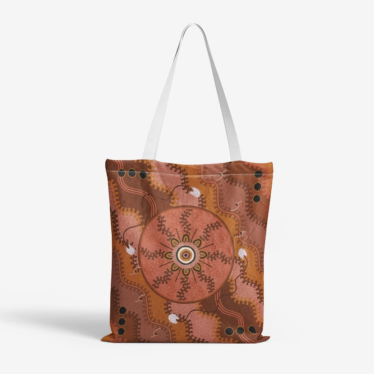 Indigenous Designed Strong Natural Canvas Tote Bags