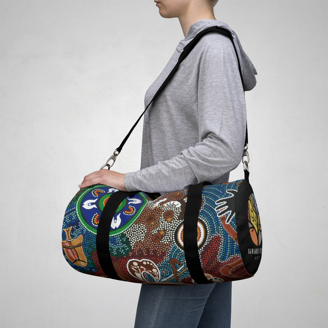 Duffle Bag Contemporary Aboriginal Art Designed Print