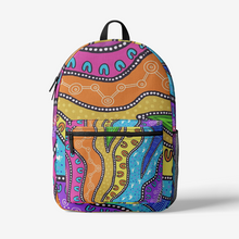 Load image into Gallery viewer, Indigenous designed Retro Colourful Backpack
