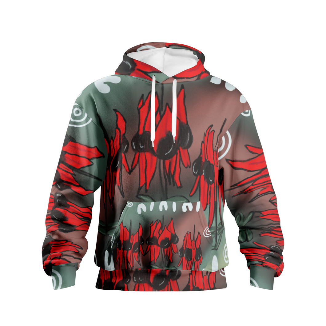 Wildflower (Stuart Desert Pea) Men's Pullover Hoodies