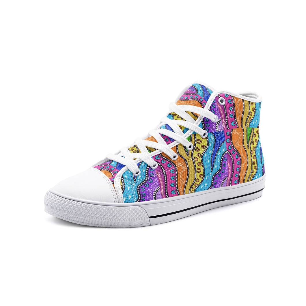 Bright & Colourful  Unisex High Top Canvas Shoes - Contemporary design