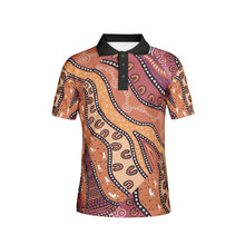 Load image into Gallery viewer, Indigenous design Men&#39;s All-Over Print Polo Shirts
