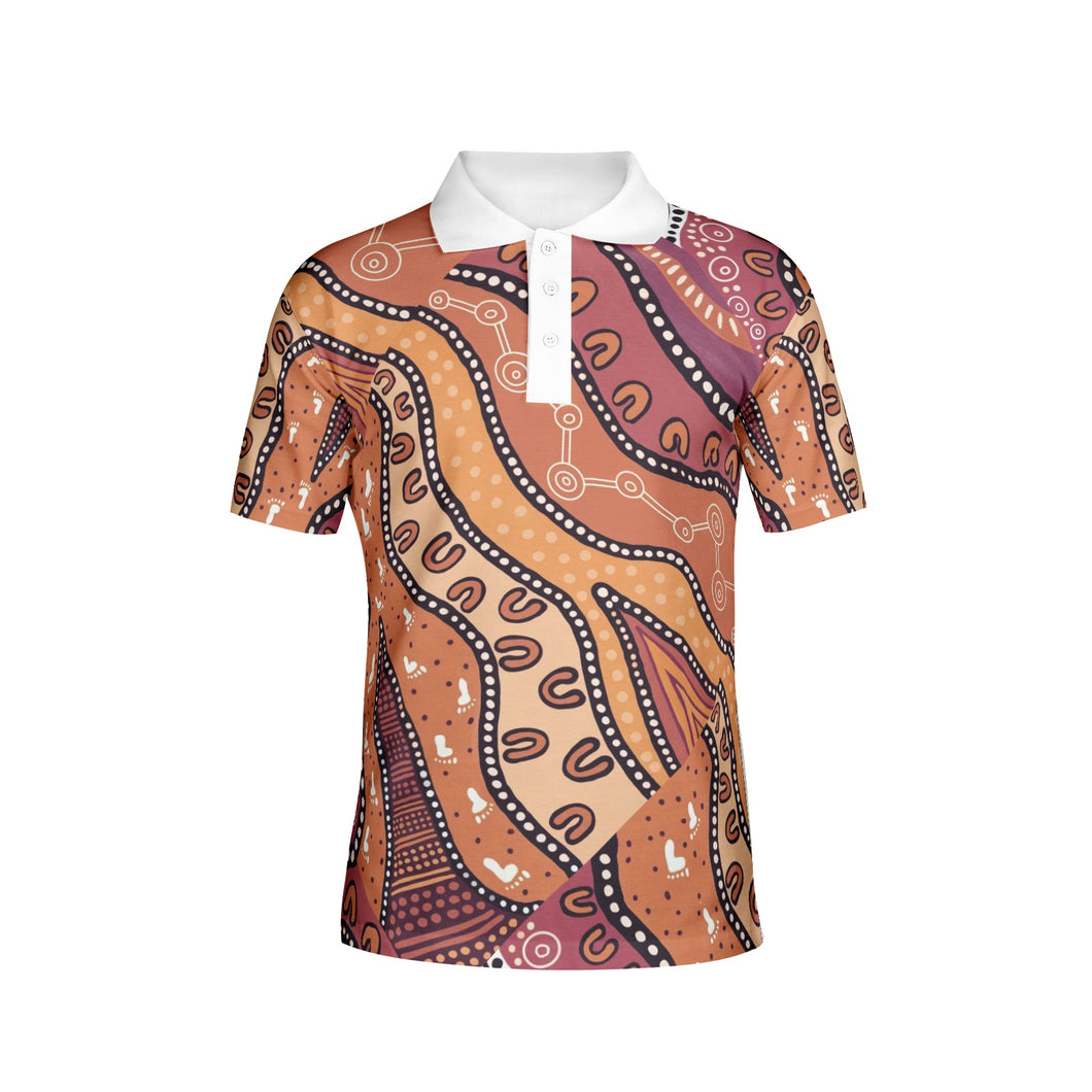 Indigenous design Men's All-Over Print Polo Shirts