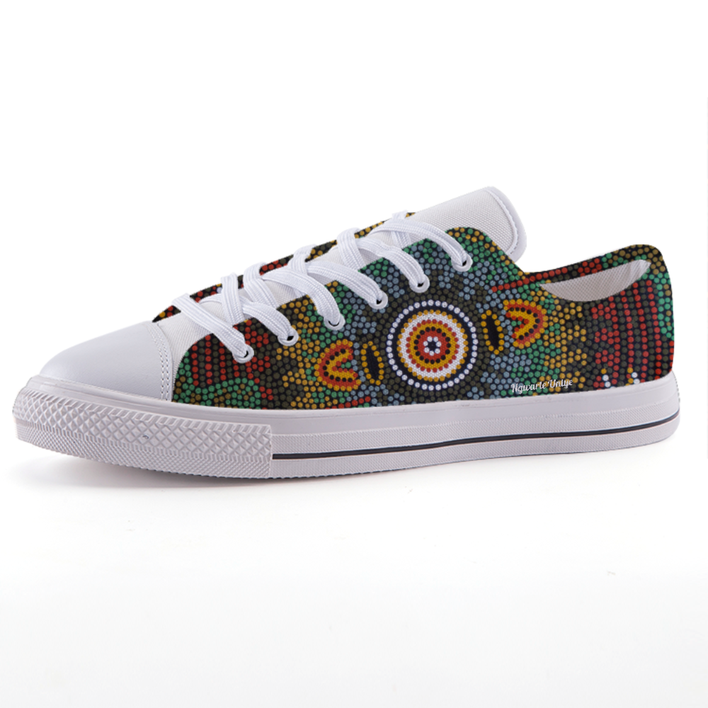 Traditional Aboriginal Art Design Print Low-top fashion canvas shoes