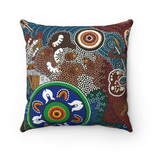 Load image into Gallery viewer, Aboriginal Art Design Print Spun Polyester Square Pillow
